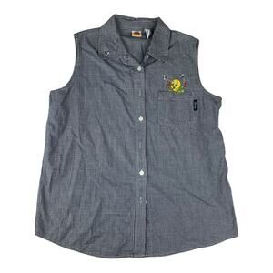 Warner Bros. women's 1x 14 16  Looney Tunes vintage Checkered Shirt Tweety bird